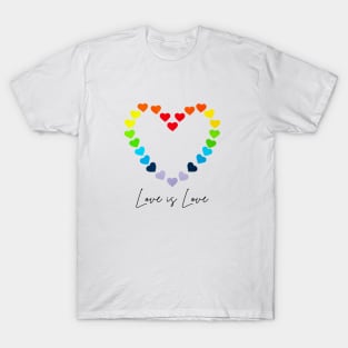 Love is love lgbt hearts design for valentines day gift T-Shirt